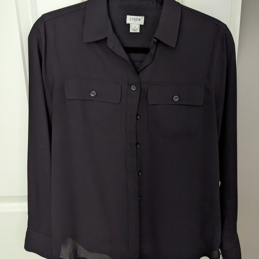J. Crew Black Button Up Long Sleeve Shirt